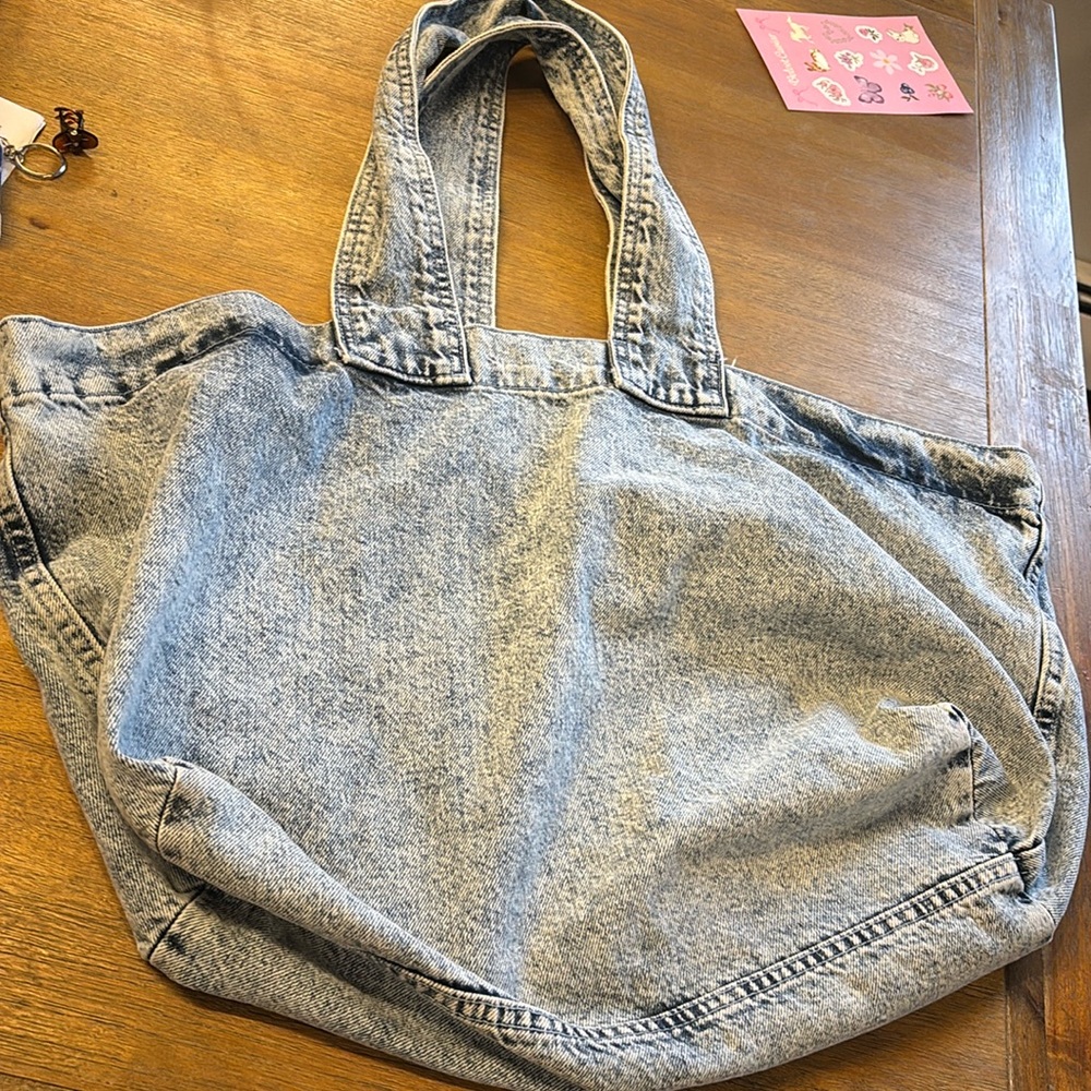 Good American Denim Jean Tote Bag Style GTB999 Casual Boho 100% Cotton Turkey